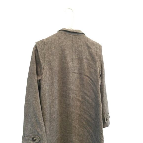 Vtg Womens Wool Long Line Pea Coat Size M L Grey Classic Quiet Luxury Preppy - Picture 10 of 10